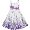 Girls Dress Floral Bow Tie Party Disfraz Elegant Sleeveless Casual Ball Gown Summer Princess Wedding Vintage Carnival Q0716