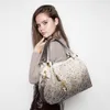 Venda Por Atacado saco de alça superior para mulheres saco oco out ombre bolsa floral imprimir ombro senhoras pu tote de couro feminino bandbag