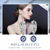 KALETINE 925 Sterling Silver Hoop Evil Eye Earring Blue Zircon Fashion Earrings Turkish Jewelry Gifts for Women 2020