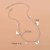 New Fashion Aesthetic Butterfly Choker Necklace For Women Gold Silver Color Chain Female Best Shining Jewelry Party Gift 2022 G1206