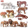 OENUX Оригинальные африканские дикие животные симуляторы Savage Tiger Lion Cheetah Wolf Action Figuranes Figurines PVC модель образовательные игрушки C0220