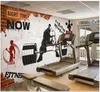 Anpassad foto tapet 3D Gym väggmålningar tapeter retro trasig tegel vägg graffiti sport fitness klubb bild vägg bakgrund vägg papper dekor