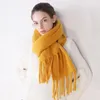 Szaliki Grube Ciepłe Scarf Mohair Scarf Kobiet Szal Kaszmirowy Jesień I Zimowy Broda Solid