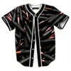 Baseball Jersey Men Stripe Short Sleeve Street Shirts Black White Sport Shirt YAU704