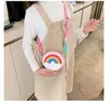 Donut Round Crossbody Bag Kid Toddler Girl Barn Shoulder Handväska Justerbar Rem Holiday Travel Rainbow Printed Pocket Pack CT04