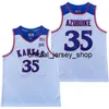 2020 Ny Kansas Jayhawks College Basketball Jersey NCAA 35 Udoka Azubuike Vitblå Alla Sömda och Broderi Män Ungdomsstorlek