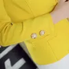 Mulher magro manga longa short blazer coreano moda sólida terno terno amarelo terno jaqueta feminino 2019 novas roupas femininas x0721