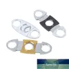 1pcs cigarrtillbehör Dubbelklingor Hushållsvaror Silver Rostfritt Stålficka Cigar Cutter Kniv Gadgets Soundeded Fabrikspris Expert Design