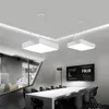 Modern Office LED Pendant Lampor 24W 36W 48W AC85-265V Kvadratisk Ultra-tunn Aluminium Hänglampa Svart / Vit