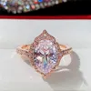 Wedding Rings Huitan Cute Oval Cubic Zirconia For Women Romantic Rose Gold Color Proposal Engagement Trendy Jewelry Gift