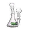 Small Dab Rigs Bong Smoking Water Pipes Unique 5.5inch Recycler Water Bongs Inline Perc with 14mm Oil Burner Pipe and Domeless Nail 1pcs