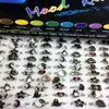 100pcs kids children Change Color Mood Ring Emotional Temperature Fashon Ring Silver Tone Retro Vintage Jewelry Whole265J