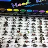 100 stks kinderen kinderen Kleur Veranderen Mood Ring Emotionele Temperatuur Fashon Ring Zilver Tone Retro Vintage Sieraden Whole2165259