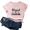 Летняя благословенная бабушка футболка женская бабушка милые графические тройники с коротким рукавом мама топы черные Camisetas Mujer
