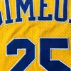 Nikivip Derrick Rose # 25 Simeon Zack Morris Maglia da basket High School Movie Maglie Blu Giallo Grigio 100% cucito Taglia S-XXL Alta qualità