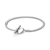 2021 100% 925 Sterling Silver Pan Moments Heart Infinity Clasp Snake Chain Bracelet Fit Party Woman Smycken Present