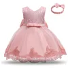 Robes de fille née bébé fille robe fête pour les filles 1 an anniversaire princesse dentelle robe de baptême vêtements blanc baptême fille