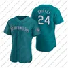 2021 2022 24 Ken Griffey Jr. Baseball Jersey Suzuki Ichiro Felix Hernandez Edgar Martinez Mitch Haniger Kyle Seager Marco Gonzales 사용자 정의 남성 유니폼