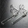 Tuyau de brûleur à mazout en verre Pyrex clair Narguilé 14mm mâle Bent Bend Fumer Poignée Tuyaux Bong Dab Nail Burning Rig