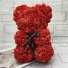 장미 테디 베어 새로운 발렌타인 데이 선물 25cm 꽃 곰 인공 장식 크리스마스 선물 여성을위한 발렌타인 선물 해상 DAW206