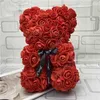 Rose Teddy Bear Novo Dia dos Namorados Presente 25cm Flor Bear Decoração Artificial Presente de Natal para Mulheres Valentim Presente Mar Sea Shipping Daw206