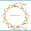 Pendenti delle collane Jewelryfashion Collana girocollo con catena a cuore cavo Coreano Dolce adorabile Dichiarazione colletto corto dorato per le donne Collier G