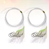 Fishing Hooks 2 Strings String Fishhooks Pre Tied Sabiki Fish Flies Skin Flasher Rig With Glow Luminous Head