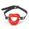 Nxy sm bondage zachte siliconen lederen open mond gag hoofdsteunen voor volwassen sex bdsm game grote lippen orale rollenspel erotisch speelgoed 1216