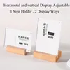 150*100mm Wood Base Acrylic Magnet Products Price Name Label Picture Display Sign Holder Photo Picture Frame Display Racks