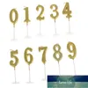 DIY Gold Number 0- 7 Happy Birthday Cake Candles Topper Decoratie Feestartikelen Fabriek Prijs Expert Design Quality Nieuwste stijl Originele status