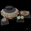 Necklace Earrings Set & Yulaili High Quality Dubai Gold Colorful Opal Choker Stud Bracelet Ring For Women Accessories
