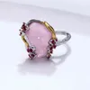 DreamCarnival 1989 Arrivals Special Triangle Cut Pink Zirconia Rings for Women Love Two Tones Fashion Wholesales WA11612 211217