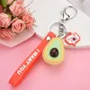 1 stks schattige fruit verlichte avocado sleutelhanger gloed hanger sleutelhanger voor vrouwen kinderen tas auto sleutelhanger kerstcadeau sieraden G1019