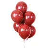 100Pcs Ruby Red Balloon New Glossy Metal Pearl Latex Balloons Chrome Metallic Colors Air Balloons Wedding Party Decoration8779506