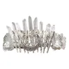 Haarklemmen Barrettes Crystal Hoofdband Wit Natuurlijk Raw Steen accessoire met metalen vlinder Boho-stijl Quartz Tiara Crown for Wedding J60