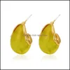 Boucles D'oreilles Bijoux Rétro Résine Goutte D'eau Femmes Fête D'affaires Cadeau Oreille Bob Européen Géométrique Alliage Costume Robe Or Boucle D'oreille Aessories De