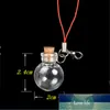 Mini Ball Glass Bottles Pendants Key Chain Small Wishing With Cork Arts Jars For Bracelets Christmas Gifts Vial 10pcs