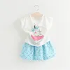 Mädchen Kleidung Sommer Kinder Niedlichen Kaninchen T-Shirt + Rock Anzug Kind 2-6Y Kinder Kleider Für 210528