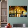 Decoratieve moderne landschap olieverf park muur kunst foto's op canvas voor kantoor, koffiebar, home decor, handgeschilderd, palet mes kunstwerk