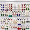 Europe états-unis rétro coloré strass femmes boucles d'oreilles longue bohème verre perceuse tempérament bijoux de mariage