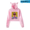 Rappeur chanteur Oliver Tree haut court à capuche Hip Hop Streetwear Kawaii chat oreille recadrée sweat court pull à capuche haut pour femme