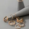 8 шт. / Установки классических Geoemtry Gold Кольцо для женщин Мужчины, вдавливание перекрестного сплава металлические украшения