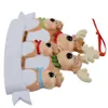 Famille de rennes de 5 ornements de Noël personnalisés suspendus en résine comme pour les vacances ou les cadeaux du Nouvel An ou la décoration de la maison 201017