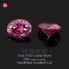 Gigajewe 핑크 컬러 타원형 VVS1 Moissanite 다이아몬드 5x7mm-10x14mm 쥬얼리 만들기