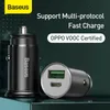 Baseus Quick USB Car R qc 4.0 PD 3.0 SCP AFC VOOC Warp Flash شاحن سريع ل OnePlus iPhone Xiaomi Huawei