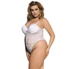 Sexy Lace Bodysuit Push-up Cup Hollow Out Body Femme Hot Plus Size Black White Bodys Romper Transparent Top Combinaison RS80285 Y0927