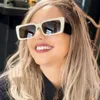 아이보리 블랙 chunky 기하학적 선글라스 0543 제곱 된 안경 여성을위한 패션 선글라스 남자 태양 음영 UV 보호 상자