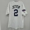 Cucito personalizzato RARE 2008 All Star Derek Jeter 2 Jersey Uomo Donna Youth Kids Baseball Jersey XS-6XL