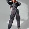 Femmes Casual Basic Sweat à capuche Deux pièces Ensembles Fermeture à glissière Cordon de serrage Veste d'extérieur et pantalon crayon élastique Costume Automne Hiver Survêtement 211109