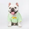 Curva Projeto Animais de Estimação Casaco Verde Impresso Pet Tshirt Cão Vestuário Primavera Fina Bulldog Teddy Cães Roupas
